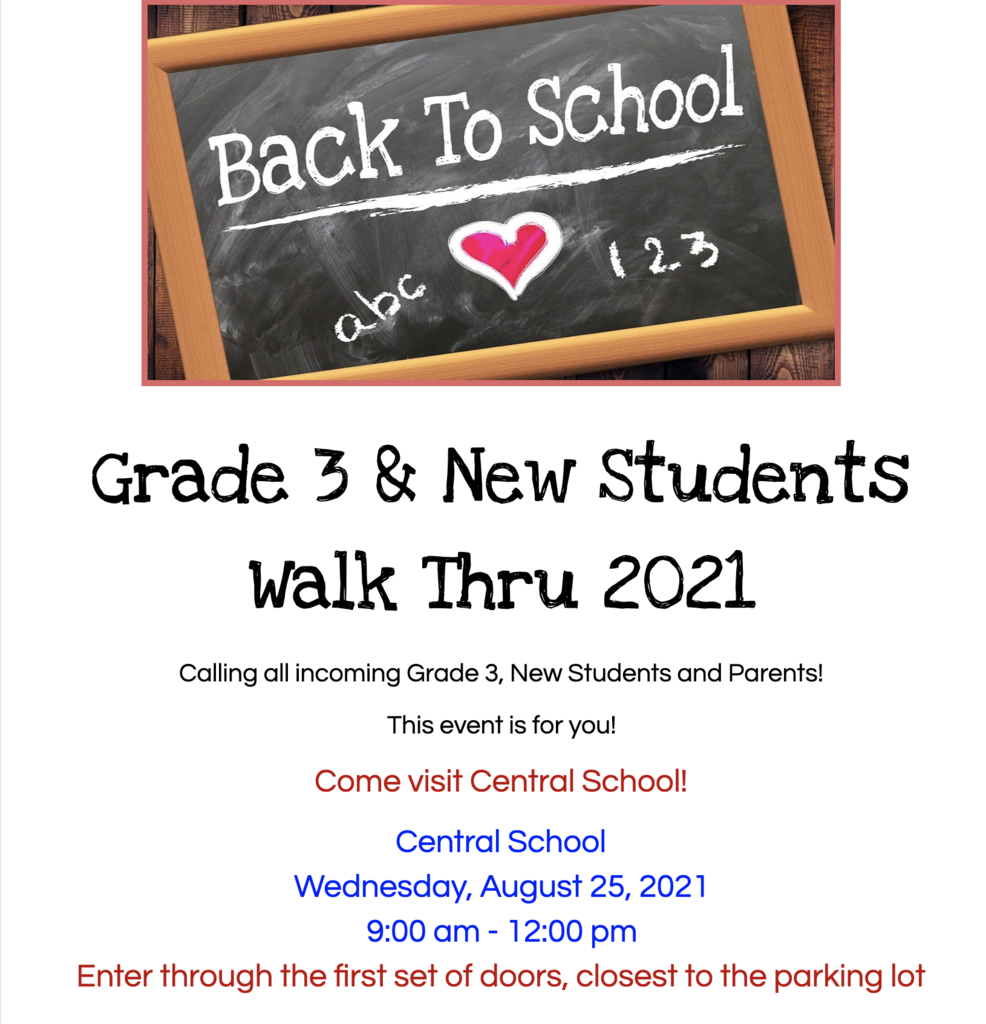 21-22 New Student/Grade 3 Walk Through
